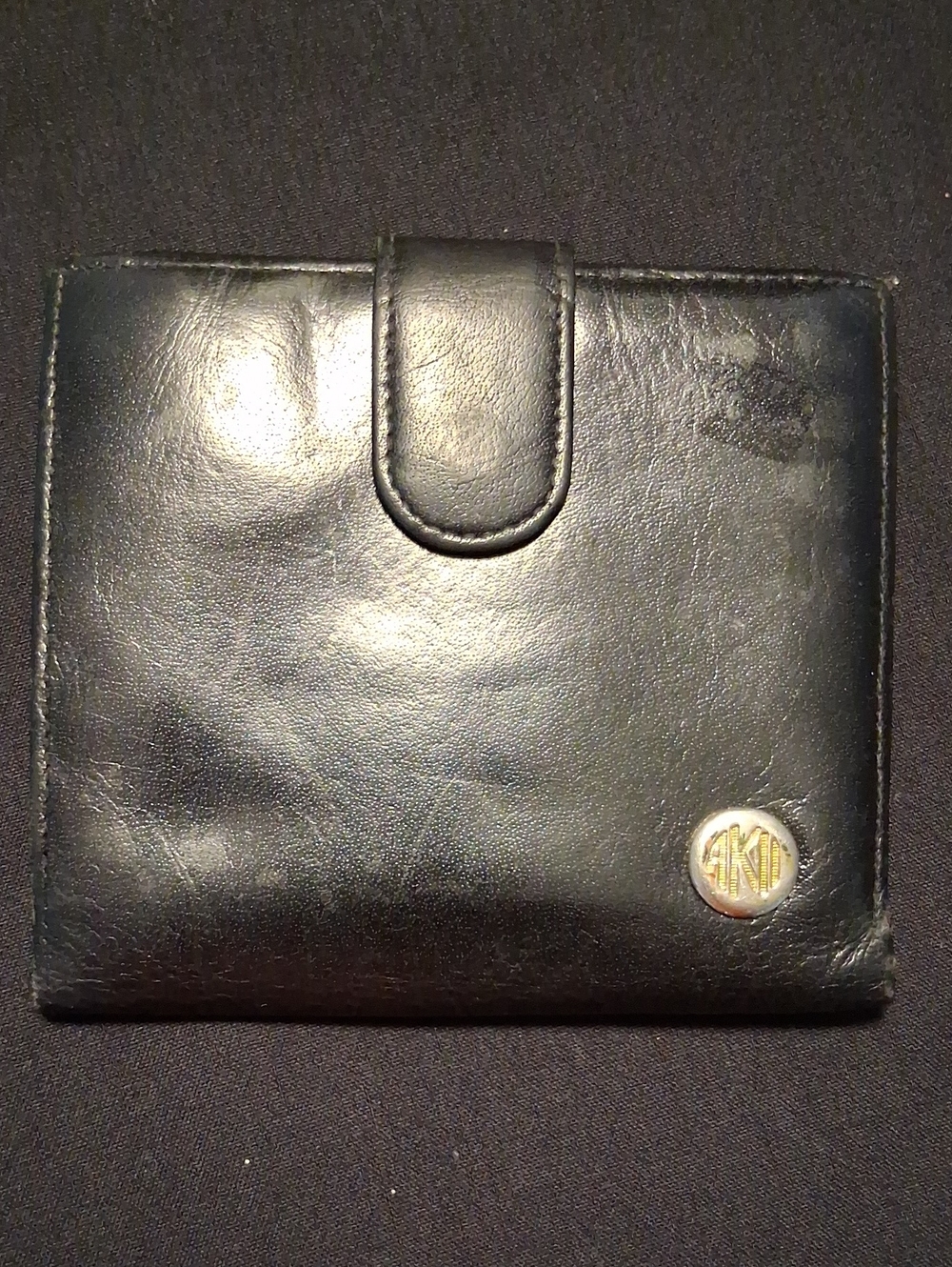 Vintage Anne Klein II Leather Wallet with Snap Closure - Black